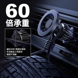 冷氣孔車架-★熱銷第一名★旋風磁吸支架/手機支架/magsafe/汽車用手機架/汽車出風口/磁吸支架/橫屏/豎屏 雙層強磁 不鏽鋼鷹嘴